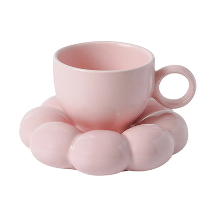 Kawaii Cloud Mug & Plate Set ☁️☕ | Adorable Ceramic Gift Box for Cozy Sips 🌈✨