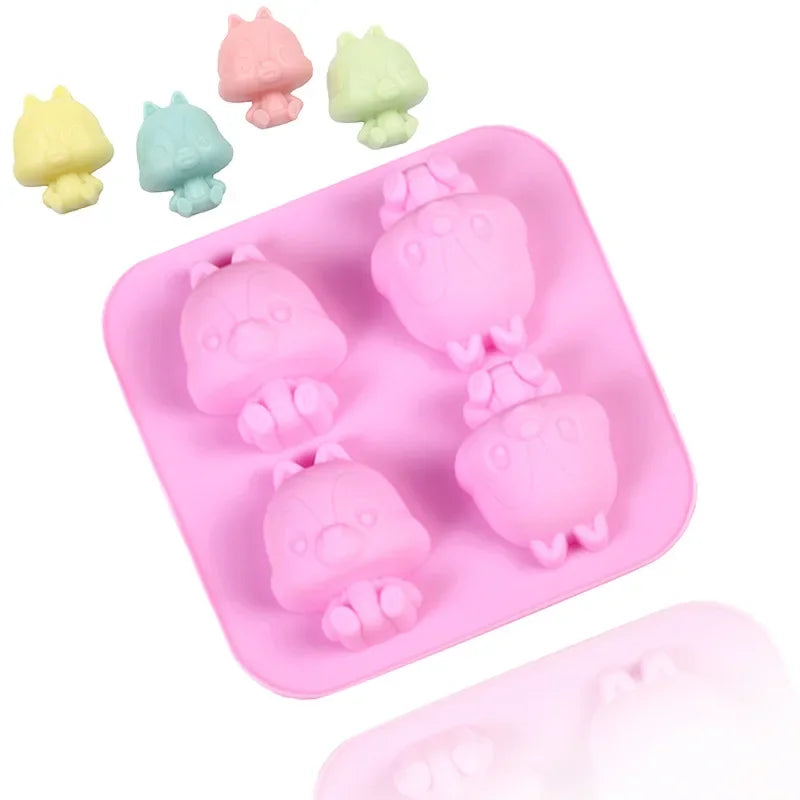 Cute Cartoon Animal Silicone Mold for Baking and Cupcake Topper 🐻🐭🐱🐷🦆