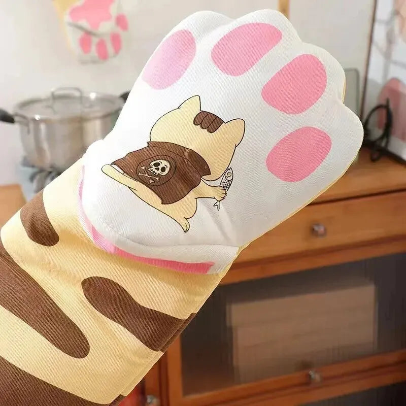 Cute Cat Paws Microwave Gloves 🐾✨ Heat-Resistant & Non-Slip Kitchen Companion!