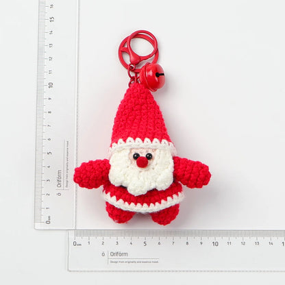 Whimsical Crochet Santa Keychain Plush Ornament Handmade Xmas Decor 🎄🧶