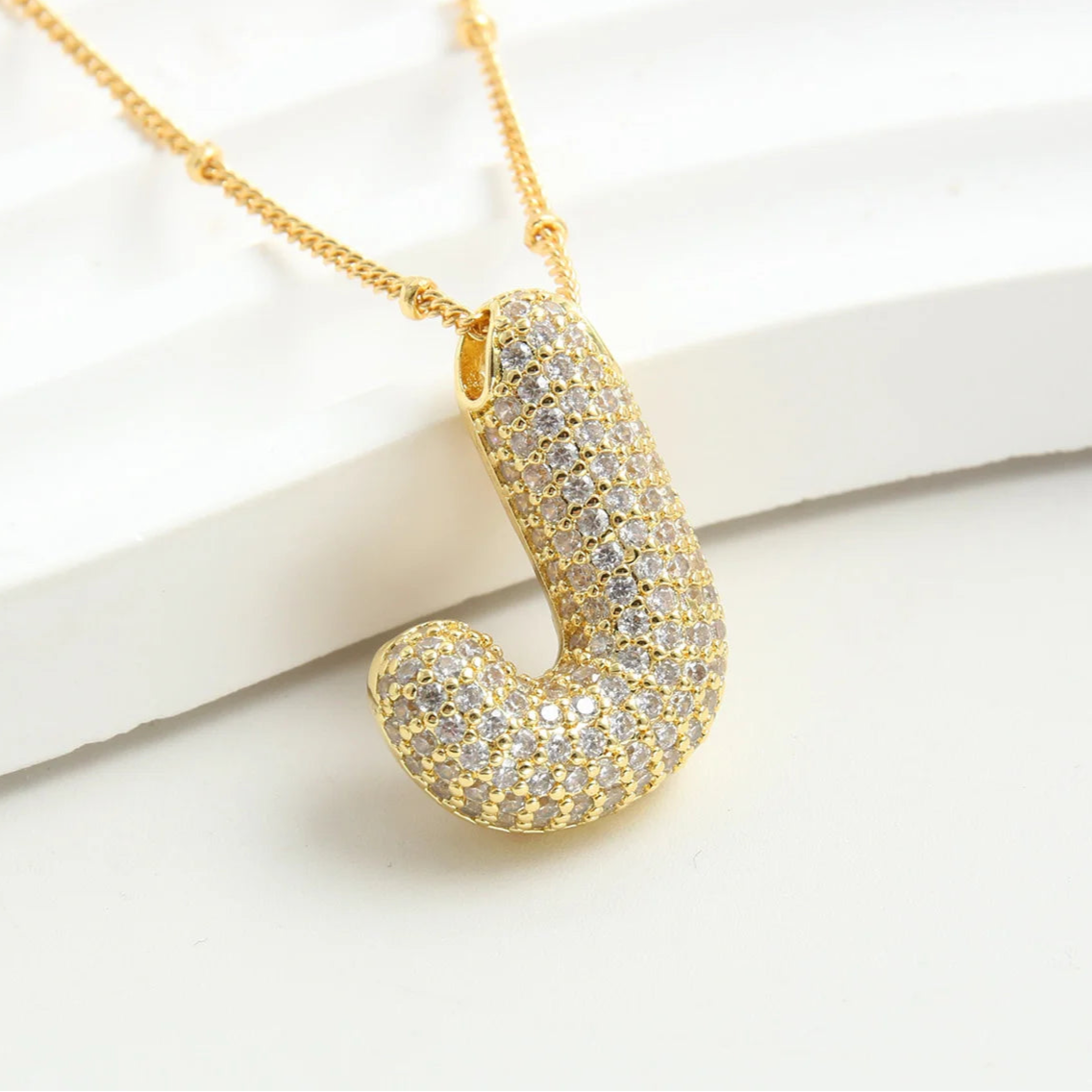 Kawaii Gold Plated Balloon Letter Necklace 🎈✨ | Chunky Initial Pendant Jewelry for Trendy Women 👩‍🎤💖