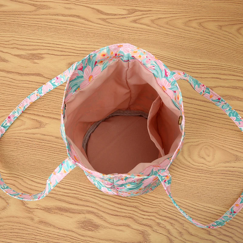 Kawaii Floral Bucket Bag 🌸✨ | Chic Round Handbag for Daily Adventures & Travel 🎒🌼