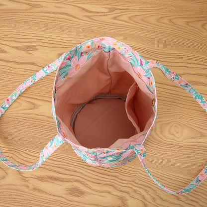 Kawaii Floral Bucket Bag 🌸✨ | Chic Round Handbag for Daily Adventures & Travel 🎒🌼