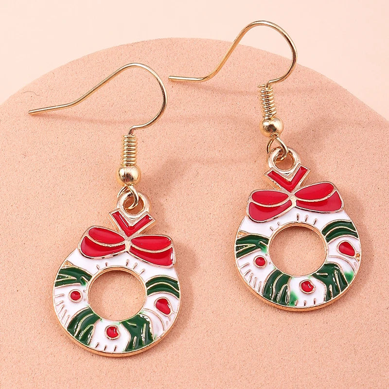 Whimsical Christmas Drop Earrings For Women Tree Deer Santa Dangle Jewelry 🎄✨