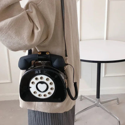 Kawaii Phone Bag 🎀 | Cute Telephone Shaped Crossbody Purse for Stylish Women 💖 | Adorable PU Leather Handbag for School & Shopping👜✨