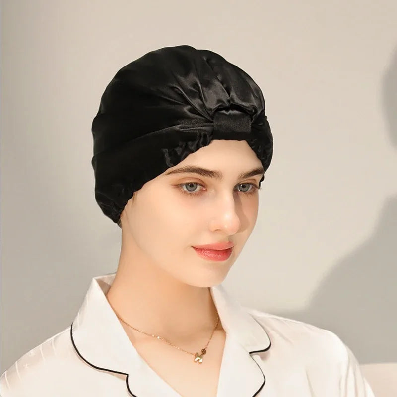 Kawaii Dream Silk Bonnet 🌙✨ | Pure Mulberry Silk Sleeping Hat for Hair Care 🌸💕 | Cozy Turban for Luxurious Sleep 🌟