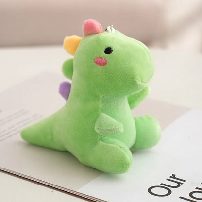 Pastel 12cm Dino Plush Keychain Pendant 🦕 Cute Portable Stuffed Doll Backpack 🎒