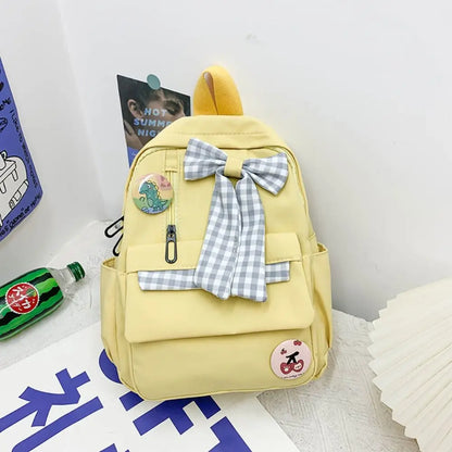 Kawaii Bow Backpack 🎀 | Cute & Spacious Nylon School Bag for Kids 🌟 | Perfect for School & Outdoor Adventures 🏞️