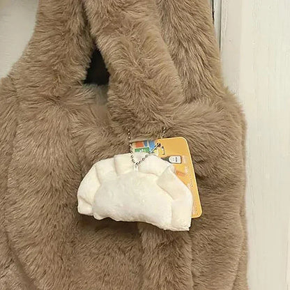 🍥 Adorable Dumpling Plush Keychain 🌟 Soft & Cuddly Bag Buddy for Food Lovers! 🎒✨ - Pixie Quill