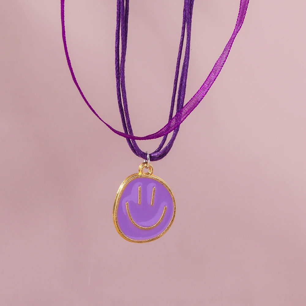 Kawaii Irregular Round Smile Face Necklace 🌈✨ - Perfect Gift for BFFs & Kids! 🎁💖