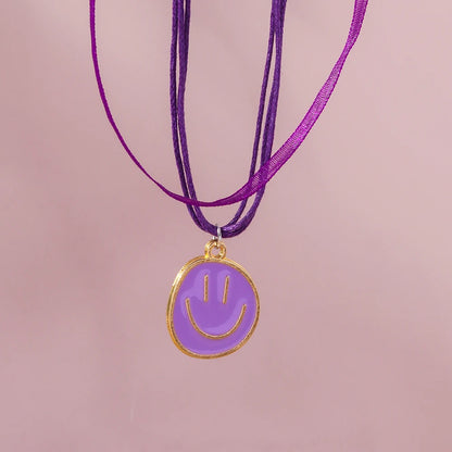 Kawaii Irregular Round Smile Face Necklace 🌈✨ - Perfect Gift for BFFs & Kids! 🎁💖
