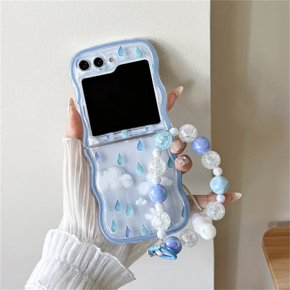 🌸 Whimsical Floral Charm Bracelet Case for Samsung Galaxy Z Flip 6/5/4/3 💖✨