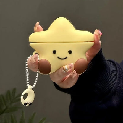 Kawaii Star & Moon AirPods Case 🌙✨ | Adorable Silicone Protection for AirPods 1/2, 3, Pro & Pro2