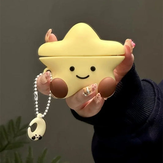 Kawaii Star & Moon AirPods Case 🌙✨ | Adorable Silicone Protection for AirPods 1/2, 3, Pro & Pro2