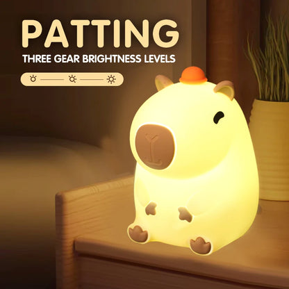 Adorable Capybara Night Light 🌟 | Kawaii Silicone Bedside Lamp 🐾 | USB Rechargeable Animal Glow for Kids' Rooms 🌙✨