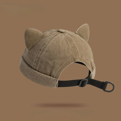 Winter Warm Cat Ear Bucket Hat For Men Windproof Cozy Melon Skin Style 🐱🧢