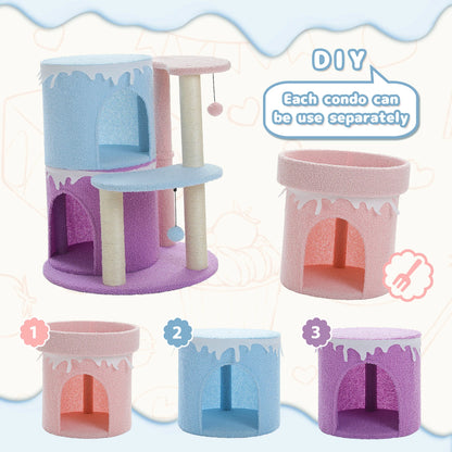 Four Tier Cat Tree For Large Cats With Large Top Perch And Sisal Scratching Posts Indoor Playhouse 🐾🐱