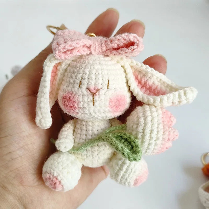 Handmade Kitten Crochet Keychain For Backpack Cute Cat Doll Pendant 🧶🐾
