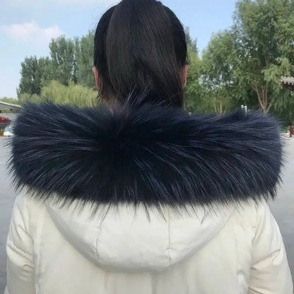 Lux Raccoon Fur Collar Scarf For Women 🧣 Warm Winter Essential