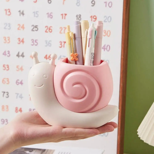 Kawaii Snail & Ice Cream Pencil Holder 🐌🍦 | Cute Multi-functional Desk Organizer for Students ✏️📚