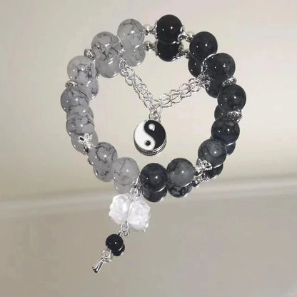 🌸 Kawaii Cherry Blossom Crystal Bracelet 🌸 | Elegant Beaded Charm Jewelry for Girls 💖✨
