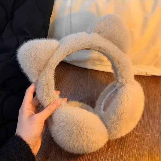 Plush Cat Ear Earmuffs For Winter Warmth Foldable Ear Covers 🐱❄️