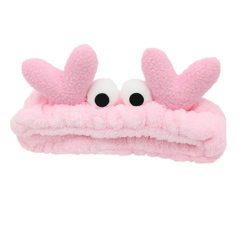 Women Wash Face Makeup Soft Coral Fleece Elastic Headband Head Wrap Cute Rabbit Bow Animal Ears Hairband Girl Hair Accessories