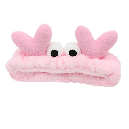 Women Wash Face Makeup Soft Coral Fleece Elastic Headband Head Wrap Cute Rabbit Bow Animal Ears Hairband Girl Hair Accessories