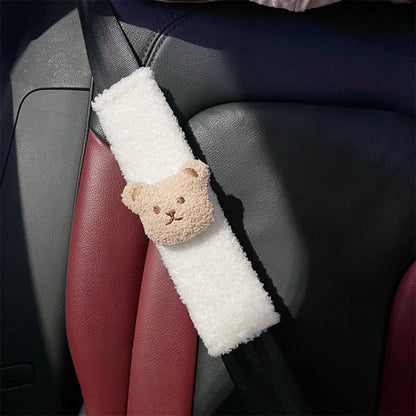 Kawaii Bear Seat Belt Cushions 🐻✨ | 2pcs Adorable Shoulder Strap Protectors for Kids & Children