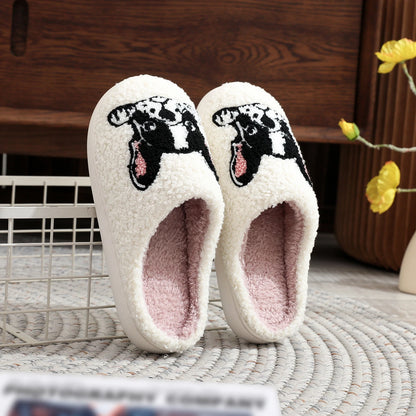 Adorable French Bulldog Plush Slippers 🐾✨ Cozy Cotton Comfort for Pet Lovers - Cute & Non-slip Indoor Footwear for Men & Women! 🐶❤️