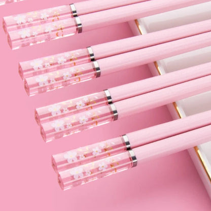 Kawaii Cherry Blossom Chopsticks 🌸✨ | Non-Slip Eco-Friendly Sushi Sticks 🍣💕