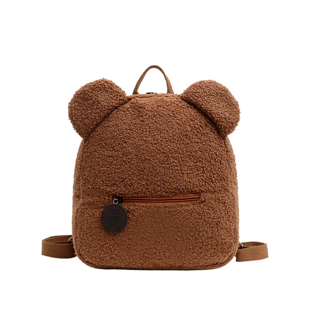 Adorable Kawaii Bear Plush Backpack 🐻✨ - Custom Name Embroidery for Kids, Perfect Autumn/Winter Outdoor Fun! 🎒💖