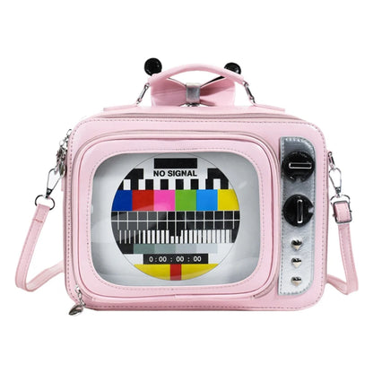 Square TV Shape Ita Bag Japanese Retro Ulzzang Women Shoulder Crossbody Bag Cute Large Capacity Transparent Insert Backpack