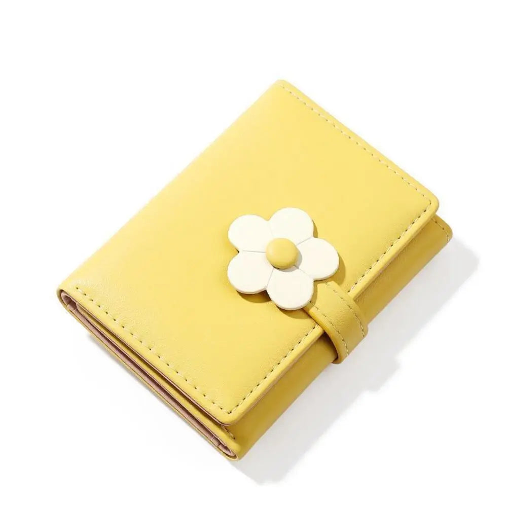 Charming Floral Tri-Fold Wallet for Girls 🌼💖 - Cute PU Leather Cash and Coin Purse with ID Window and Card Slots!