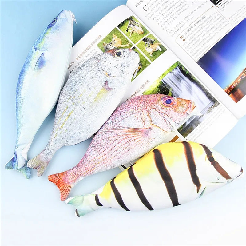 Cute Simulation Fish Pencil Case Cartoon Zipper Box Large Capacity 🐟🐠