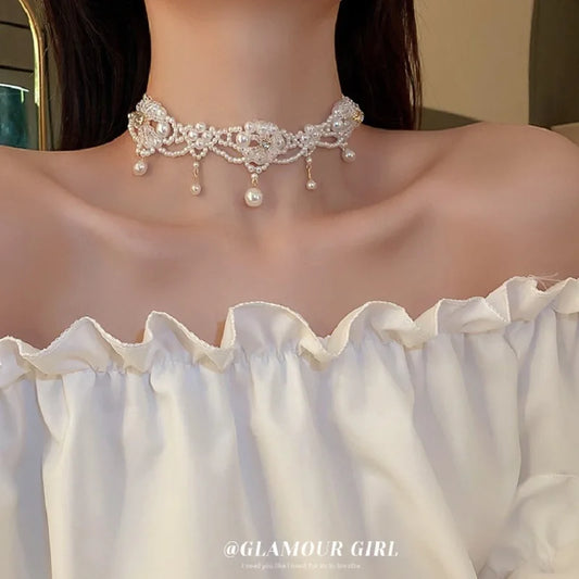 Kawaii Luxe Pearl Choker ✨💕 Multi-Layered Charm for Party Princesses 🎉🌸