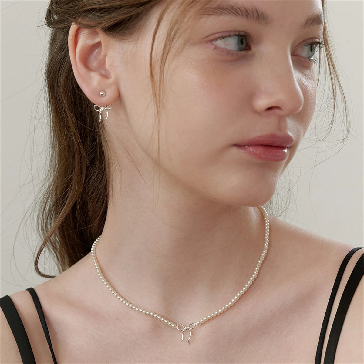 Kawaii Beaded Bow Pendant Necklace 🌟💕 - Adorable True Gold Color Tie Knot Charm for Every Occasion!