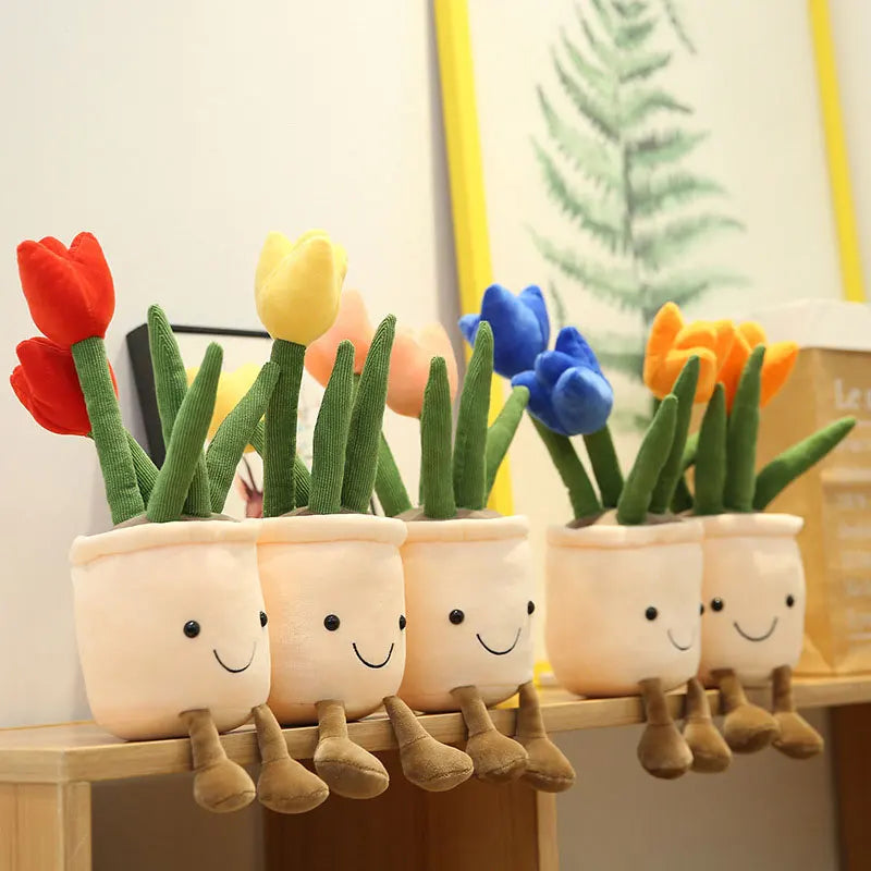 Kawaii Plush Succulent Doll 🌷🌼 - Adorable Tulip & Lily Of The Valley for Cozy Decor & Sweet Gifts 🎁✨
