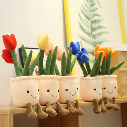 Kawaii Plush Succulent Doll 🌷🌼 - Adorable Tulip & Lily Of The Valley for Cozy Decor & Sweet Gifts 🎁✨