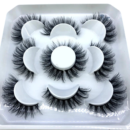 New 5 Pairs 8-25mm Natural 3D False Eyelashes Kit Mink Lashes Full Strip Look Whimsical Cute Glam 🌸✨