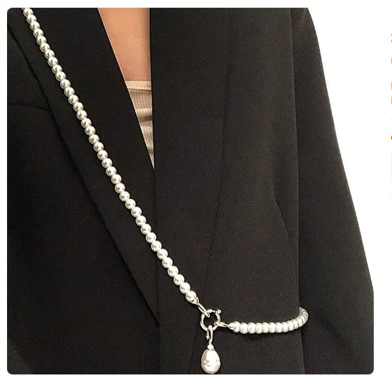 Kawaii Dreamy Pearl Charm Necklace 🌸✨ | Trendy Long Chain with Playful Pendant for Stylish Women!