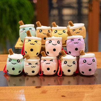 🥤 Bubble Tea Buddy Plush Keychain 🎀 Delightful Boba Companion for Your Bag! 🌟 Perfect Gift for Girls! ✨ - Pixie Quill