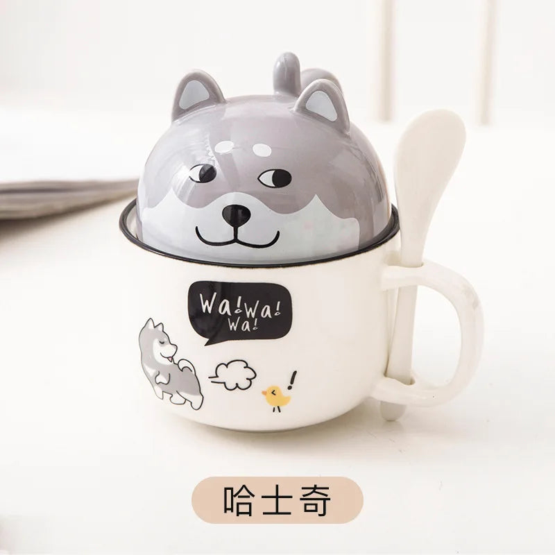 Kawaii Shiba Inu & Cat Ceramic Mug 🐕🐈 - Adorable Cartoon Cup for Cozy Tea & Coffee ☕️💖