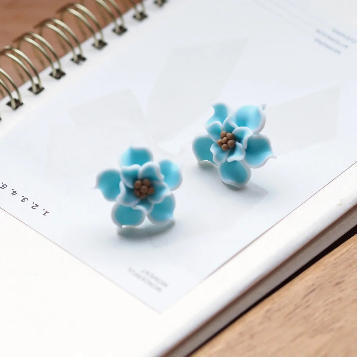 Trendy Handmade Polymer Clay Flower Earrings, 3D Floral Studs for Women,Lightweight Boho Statement Jewelry, Chic Gift