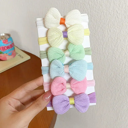 Kawaii 4/6pcs Adorable Korean Elastic Hair Bands for Girls 🌸💕 Cute Hair Rope Ties & Accessories for Kids!