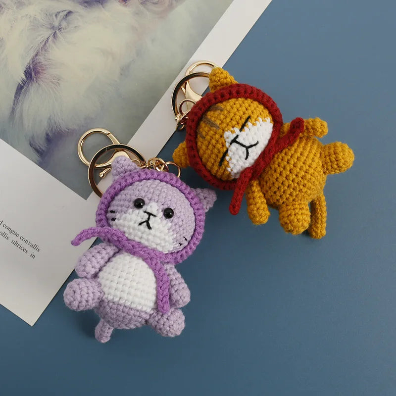 Handmade Kitten Crochet Keychain Cute Cat Charm For Keys And Bags Gift 🐱💖