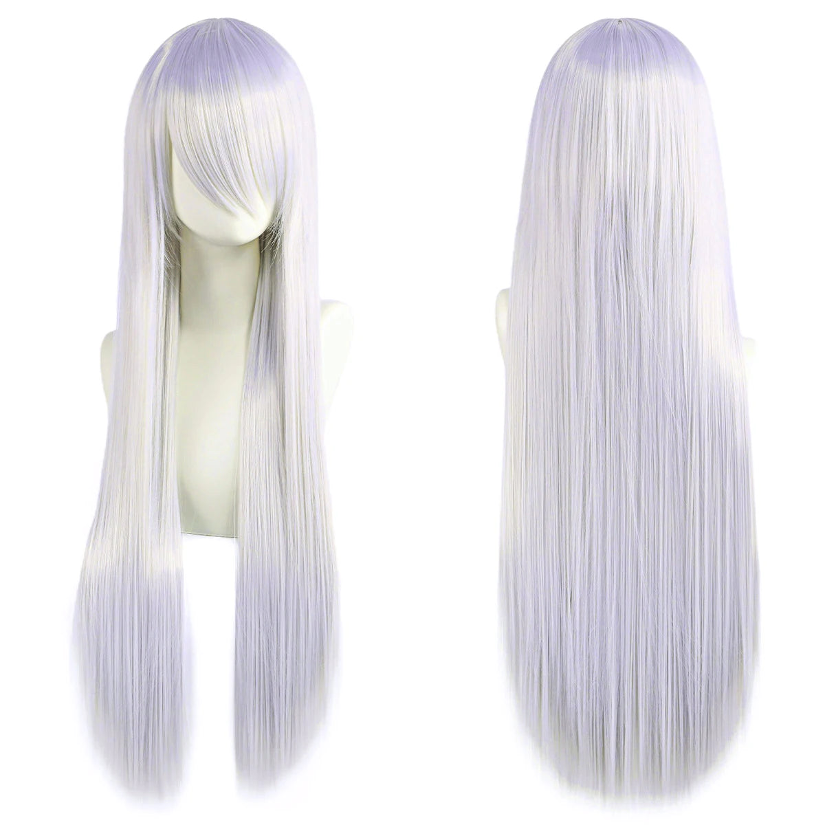 Cute Lolita 80 Centimeter White Purple Wig With Bangs For Cosplay 😻💜