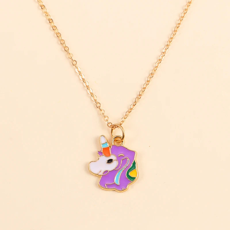 Kawaii Rainbow Unicorn Pendant Necklace 🌈✨ - Adorable Choker for Girls & Women 🎀 - Perfect Birthday Gift! 🎁