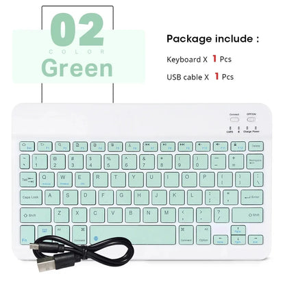 Cute & Compact 10-Inch Bluetooth Mouse & Spanish Keyboard Set for iPad & Tablets 🐾✨ Perfect for On-the-Go!