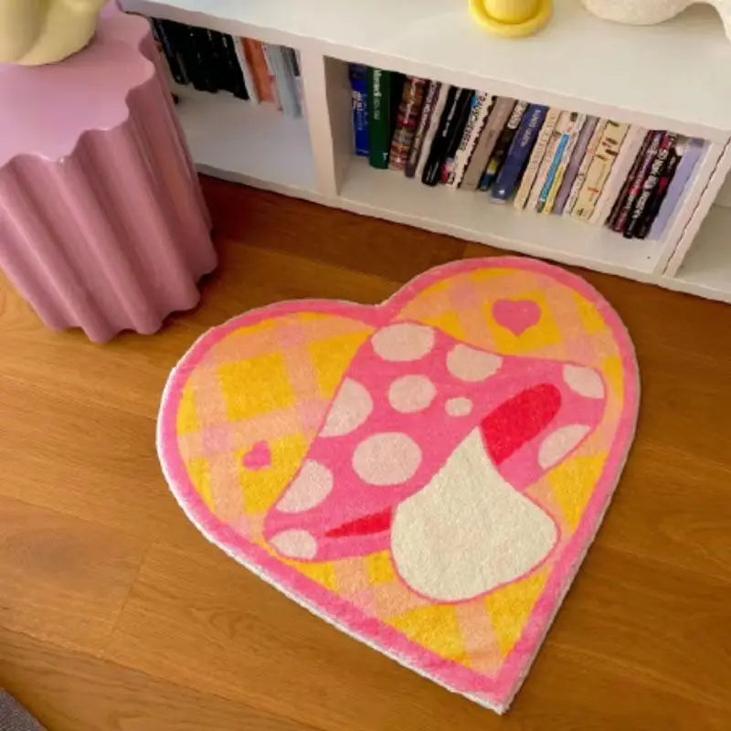 Kawaii Pink Strawberry Milk Floor Mat 🍓🐄 | Cute Anti-Slip Bedroom Carpet for Whimsical Home Decor 🌸✨